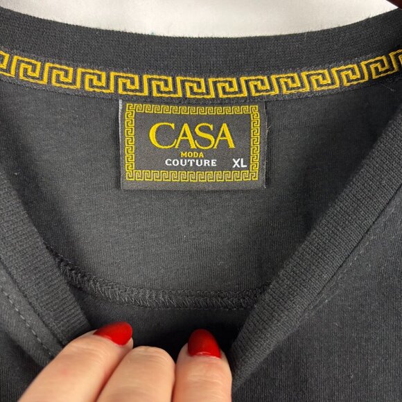 Casa Moda Couture Black Graphic T-Shirt - Picture 6 of 9